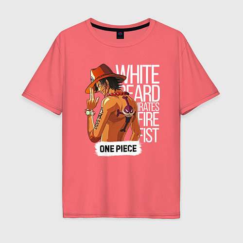 Мужская футболка оверсайз One Piece / Коралловый – фото 1