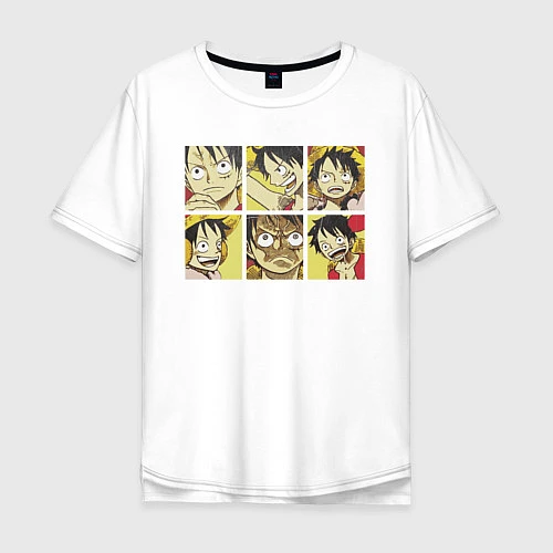 Мужская футболка оверсайз Monkey D Luffy / Белый – фото 1