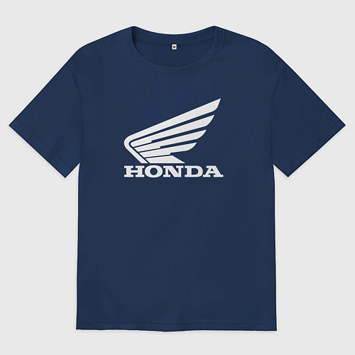 Мужская футболка оверсайз HONDA / Тёмно-синий – фото 1