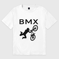Футболка оверсайз мужская Велоспорт BMX Z, цвет: белый