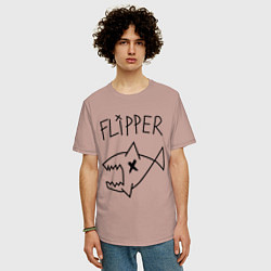 Футболка оверсайз мужская Nirvana Flipper, цвет: пыльно-розовый — фото 2