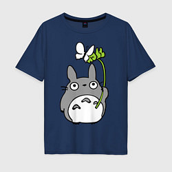 Мужская футболка оверсайз Totoro и бабочка