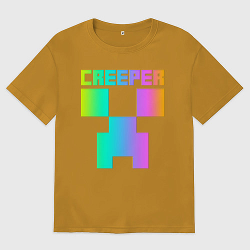 Мужская футболка оверсайз MINECRAFT CREEPER / Горчичный – фото 1