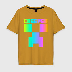 Футболка оверсайз мужская MINECRAFT CREEPER, цвет: горчичный
