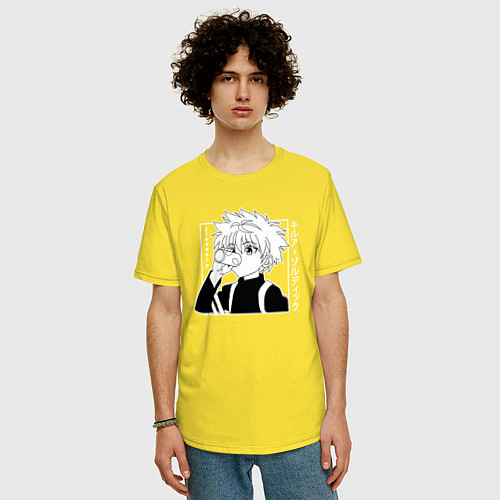 Мужская футболка оверсайз Killua Hunter x Hunter Киллуа / Желтый – фото 3