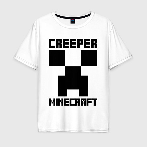 Мужская футболка оверсайз MINECRAFT CREEPER / Белый – фото 1