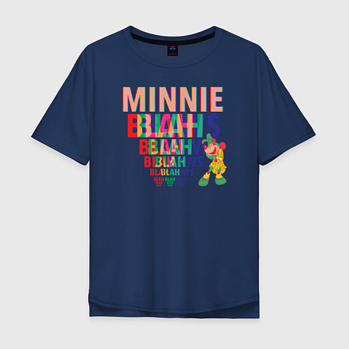 Мужская футболка оверсайз Minnie Blah Bows / Тёмно-синий – фото 1