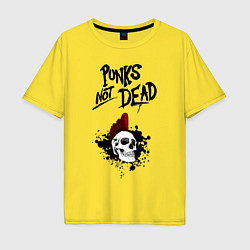 Футболка оверсайз мужская Punks not dead, цвет: желтый