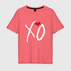 Футболка оверсайз мужская The Weeknd XO, цвет: коралловый