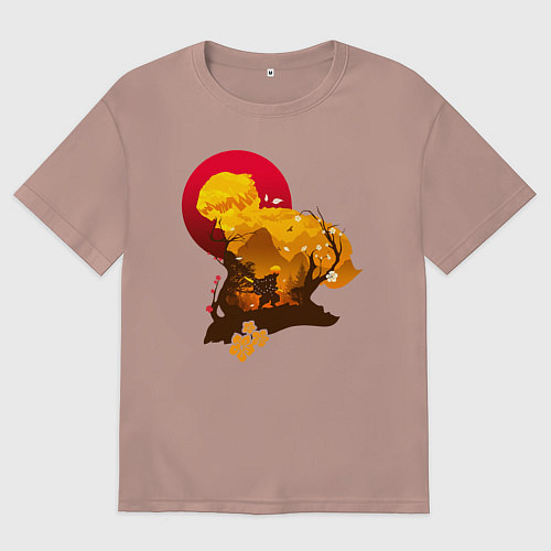 Мужская футболка оверсайз Зеницу / Пыльно-розовый – фото 1