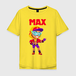 Футболка оверсайз мужская БРАВЛ СТАРС МАКС MAX, цвет: желтый