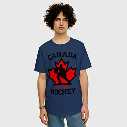 Футболка оверсайз мужская Canada Hockey, цвет: тёмно-синий — фото 2