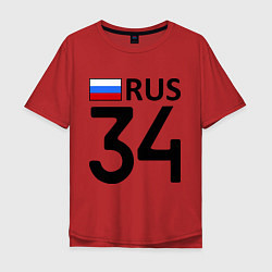 Футболка оверсайз мужская RUS 34, цвет: красный