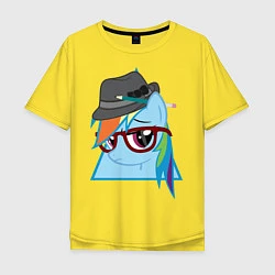Мужская футболка оверсайз Rainbow Dash hipster