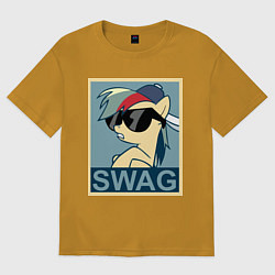 Мужская футболка оверсайз Rainbow Dash swag
