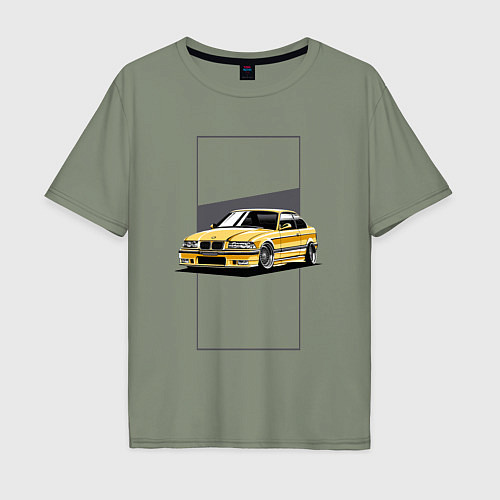 Мужская футболка оверсайз BMW E36 / Авокадо – фото 1