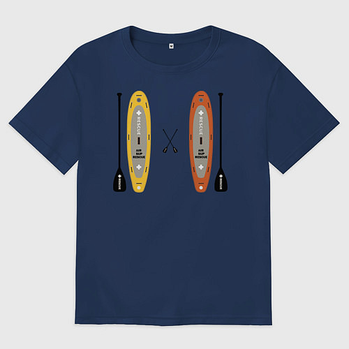 Мужская футболка оверсайз Сап серфинг / Тёмно-синий – фото 1