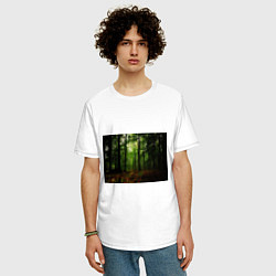 Футболка оверсайз мужская Лес, цвет: белый — фото 2