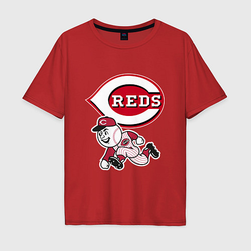 Мужская футболка оверсайз Cincinnati reds - baseball team - talisman / Красный – фото 1