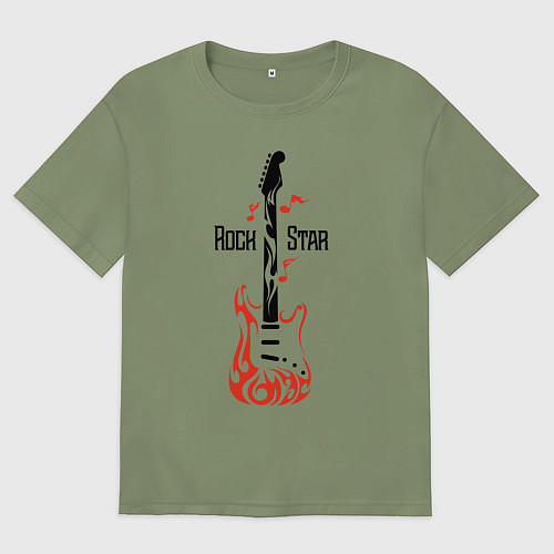 Мужская футболка оверсайз Rock star / Авокадо – фото 1