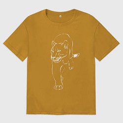 Футболка оверсайз мужская Пантера, цвет: горчичный