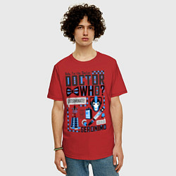 Футболка оверсайз мужская Hello, i'm the Doctor, цвет: красный — фото 2