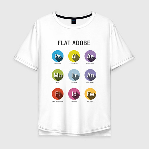 Мужская футболка оверсайз Flat Adobe / Белый – фото 1