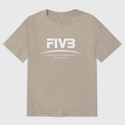 Футболка оверсайз мужская FIVB ВОЛЕЙБОЛ, цвет: миндальный