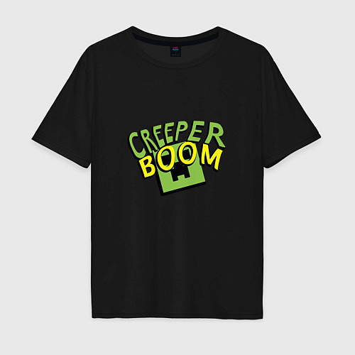 Мужская футболка оверсайз Creeper Boom / Черный – фото 1