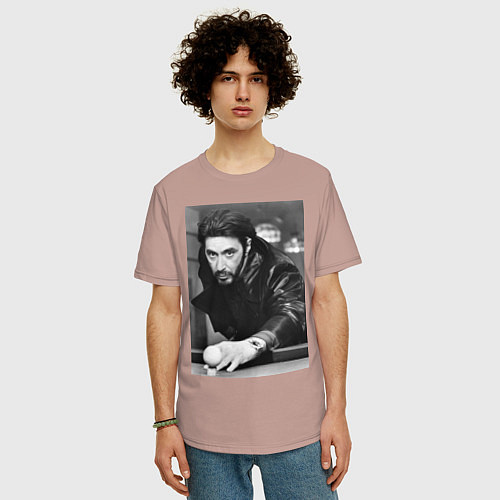 Мужская футболка оверсайз Аль Пачино / Пыльно-розовый – фото 3