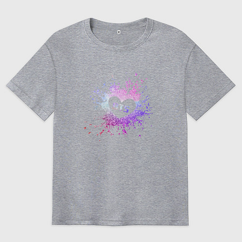 Мужская футболка оверсайз BTS / Меланж – фото 1