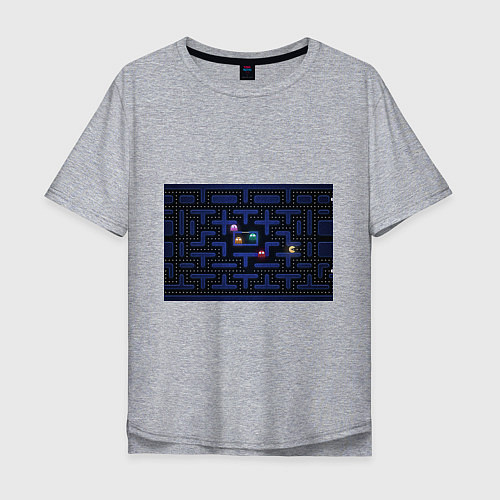 Мужская футболка оверсайз Pacman / Меланж – фото 1