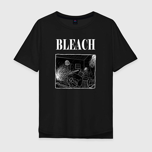 Мужская футболка оверсайз Nirvana рисунок для Альбома Bleach / Черный – фото 1