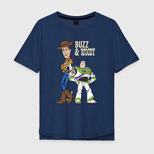 Мужская футболка оверсайз Buzz&Woody / Тёмно-синий – фото 1