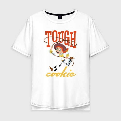 Мужская футболка оверсайз Tough cookie / Белый – фото 1