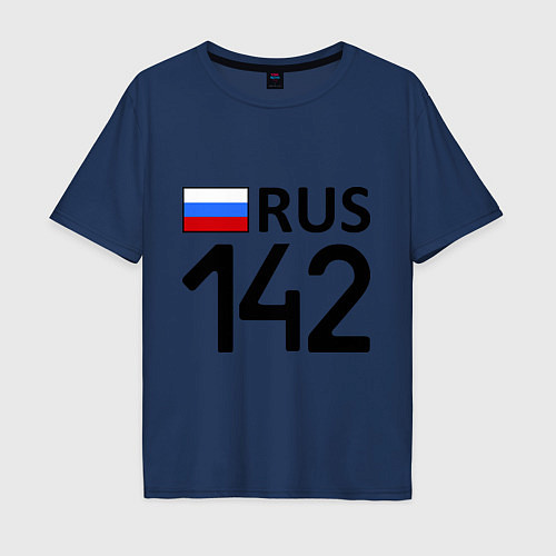 Мужская футболка оверсайз RUS 142 / Тёмно-синий – фото 1