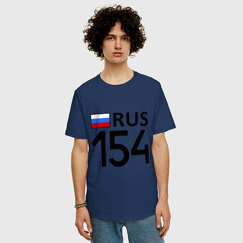 Мужская футболка оверсайз RUS 154 / Тёмно-синий – фото 3