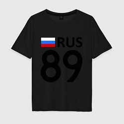 Футболка оверсайз мужская RUS 89, цвет: черный