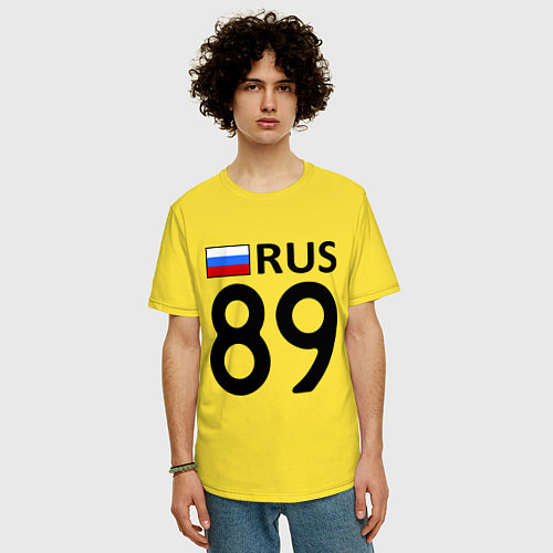 Мужская футболка оверсайз RUS 89 / Желтый – фото 3