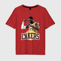 Футболка оверсайз мужская LeBron - Lakers, цвет: красный