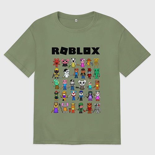 Мужская футболка оверсайз ROBLOX PIGGY / Авокадо – фото 1