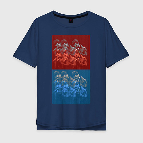 Мужская футболка оверсайз Jony / Тёмно-синий – фото 1