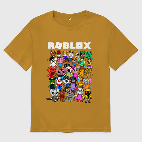 Мужская футболка оверсайз ROBLOX PIGGY / Горчичный – фото 1