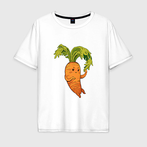 Мужская футболка оверсайз Милая морковка / Белый – фото 1