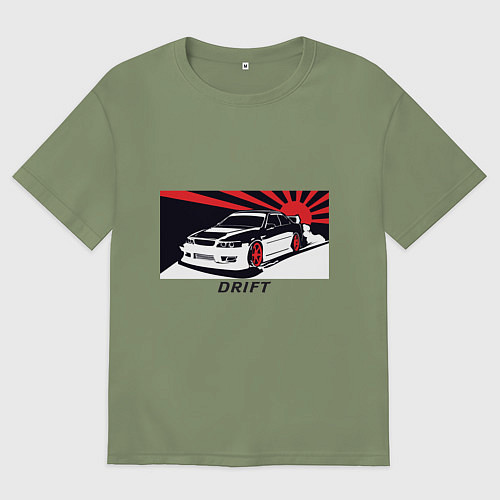 Мужская футболка оверсайз Дрифт / Авокадо – фото 1