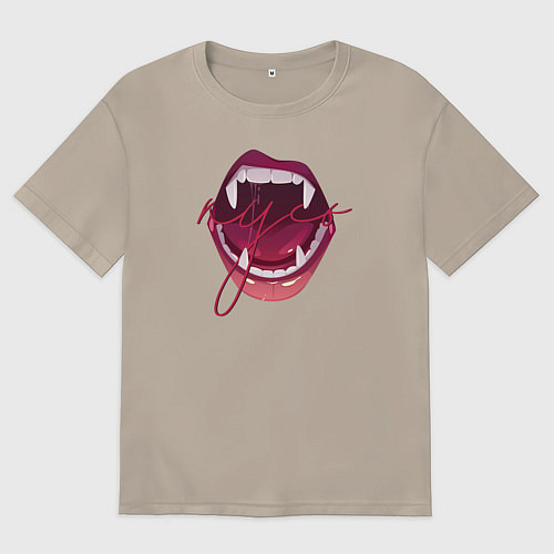 Мужская футболка оверсайз Кусь / Миндальный – фото 1