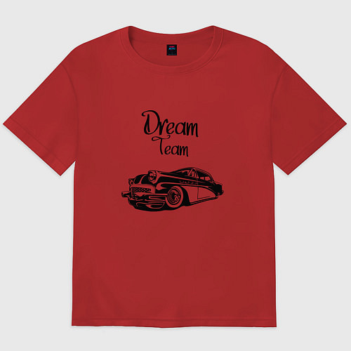 Мужская футболка оверсайз Dream Team / Красный – фото 1