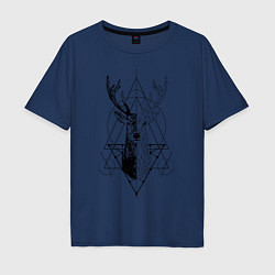 Мужская футболка оверсайз Polygonal deer
