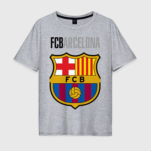Мужская футболка оверсайз Barcelona FC / Меланж – фото 1