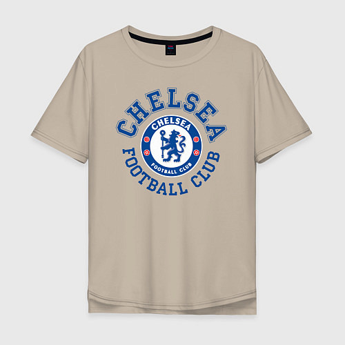 Мужская футболка оверсайз Chelsea FC / Миндальный – фото 1